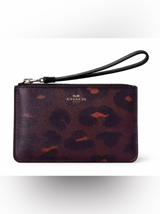 Coach Handbags - Coach Leopard-Print Leather Wristlet - Brown and Black
